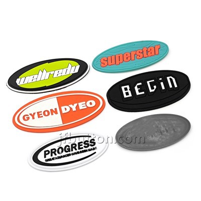 Marka adlı 2D oval silikon etiketi