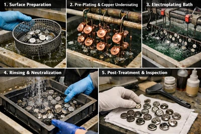 Metal Düğmeler ve Metal Etiketlerde Kullanılan Elektrokaplama Teknolojisini A...